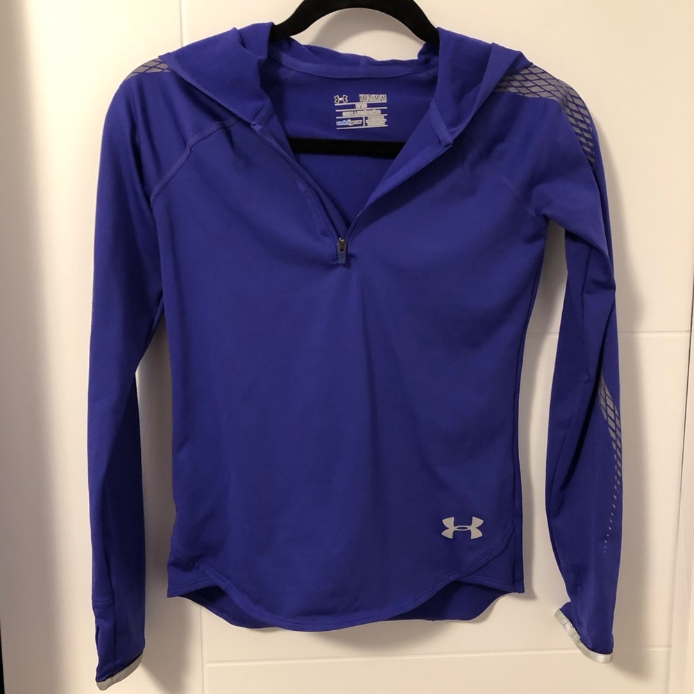 Underarmor (UA) Fitted Youth 1/4 Zip Hoody - lightweight, running, athleisure